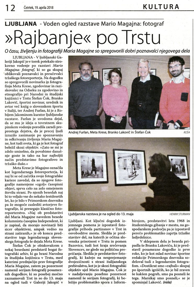 Primorski dnevnik; četrtek, 19. aprila 2018