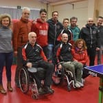 Igralci trzaske kosarkarske prvoligase Alma Pallacanestro Trieste  (pomozni trener Matteo Pratico', kapetan Andrea Coronica in Daniele Cavaliero)  obiskali Krasove namiznoteniske paralimpijce