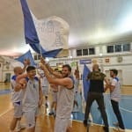 Sport - Kosarka - Breg Mediachem - Veselje po zmagi na tretji polfinalni tekmi play-offa D-lige in napredovanje v visjo C ligo silver