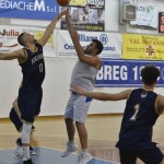 Sport - Kosarka - Breg Mediachem - Veselje po zmagi na tretji polfinalni tekmi play-offa D-lige in napredovanje v visjo C ligo silver