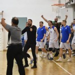 Sport - Kosarka - Breg Mediachem - Veselje po zmagi na tretji polfinalni tekmi play-offa D-lige in napredovanje v visjo C ligo silver