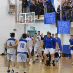 Sport - Kosarka - Breg Mediachem - Veselje po zmagi na tretji polfinalni tekmi play-offa D-lige in napredovanje v visjo C ligo silver