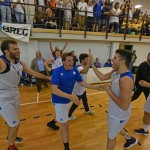Sport - Kosarka - Breg Mediachem - Veselje po zmagi na tretji polfinalni tekmi play-offa D-lige in napredovanje v visjo C ligo silver