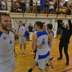 Sport - Kosarka - Breg Mediachem - Veselje po zmagi na tretji polfinalni tekmi play-offa D-lige in napredovanje v visjo C ligo silver