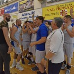 Sport - Kosarka - Breg Mediachem - Veselje po zmagi na tretji polfinalni tekmi play-offa D-lige in napredovanje v visjo C ligo silver