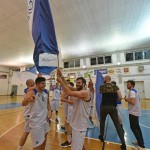 Sport - Kosarka - Breg Mediachem - Veselje po zmagi na tretji polfinalni tekmi play-offa D-lige in napredovanje v visjo C ligo silver