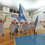 Sport - Kosarka - Breg Mediachem - Veselje po zmagi na tretji polfinalni tekmi play-offa D-lige in napredovanje v visjo C ligo silver