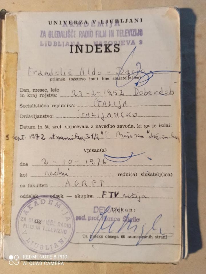 foto 1
Indeks AGRFTV: podpis dekan France Štiglic. Prvi dve leti je bil moj mentor Matjaž Klopčič, zadnji dve France Štiglic. V indeksu so zabeleženi vsi opravljeni izpiti.