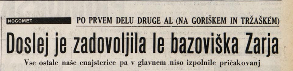 Foto 10: Po prvem delu prvenstva je bila Zarja na visokem drugem mestu.