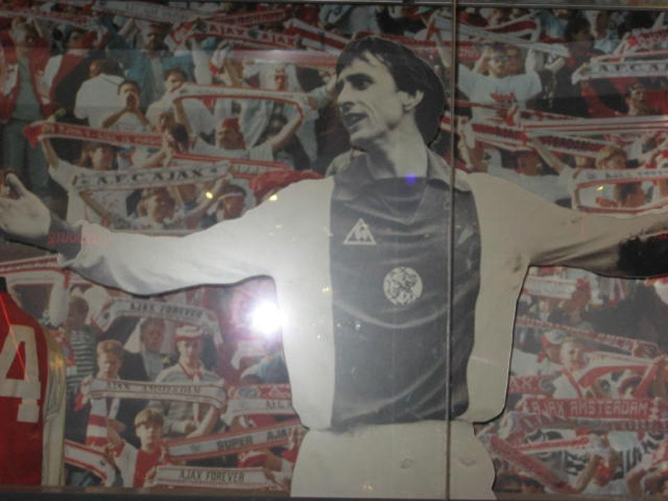 3. foto Johan Cruyff v nekdanjem Ajaxovem muzeju na stadionu Arena.