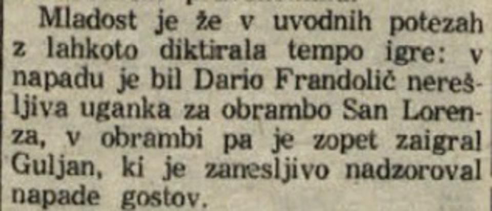 Foto 9 Nerešljiva uganka. Z moštvom San Lorenza je igralo več igralcev nekdanje Pro Gorizie.