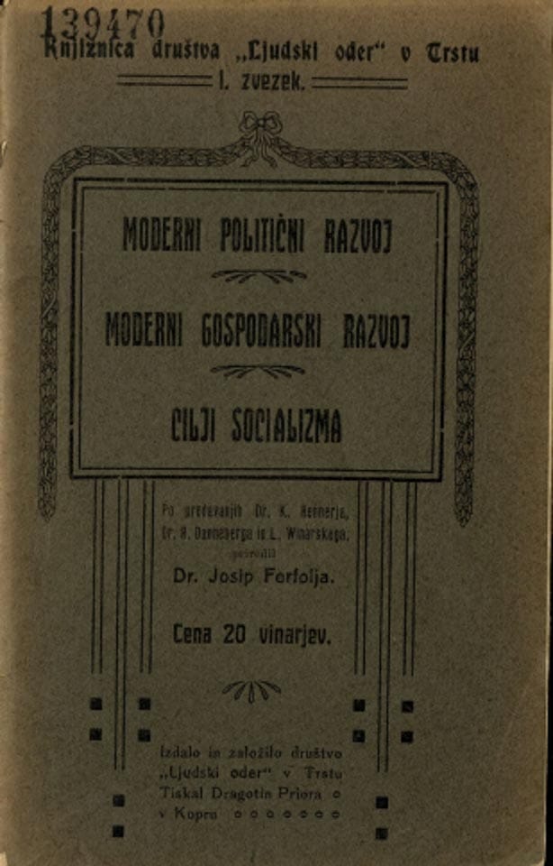 Foto 17
Moderen politični in gospodarski razvoj: cilji socializma. Napisal Josip Ferfolja