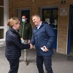 Obisk ministrice Helene Jaklitsch pri slovenskih sportnih drustvih na Trzaskem