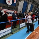 Obisk ministrice Helene Jaklitsch pri slovenskih sportnih drustvih na Trzaskem