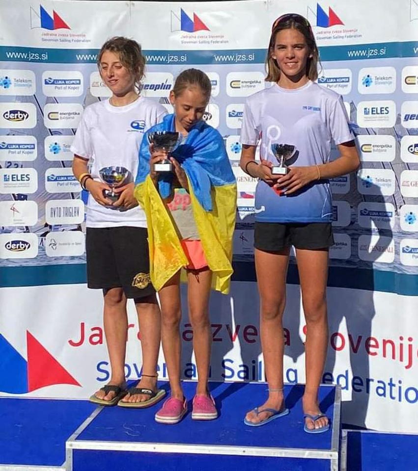 Optimist, slovensko prvenstvo v Izoli: Zala Sterni in Giovanni M