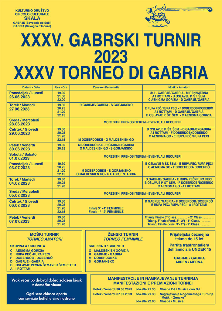 Calendario manifesto Torneo Gabria 2023