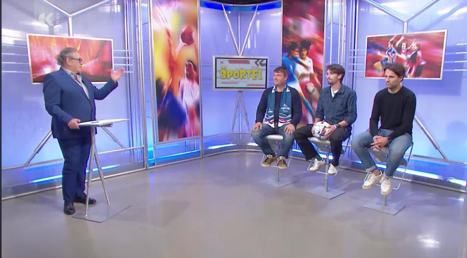 Od leve: voditelj Igor Malalan, Igor Tomasetig, Thomas Renar in Stefano Simeoni