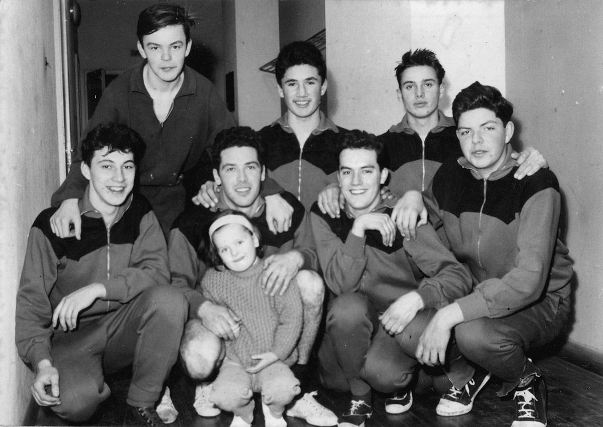 1961, zadaj: Igor Orel, Waler Veljak, Sergio Veljak;
spredaj: Franko Drasič, Učo Jurkič, Tjaša Pvletič, Vojko Miot, Franko Vitez