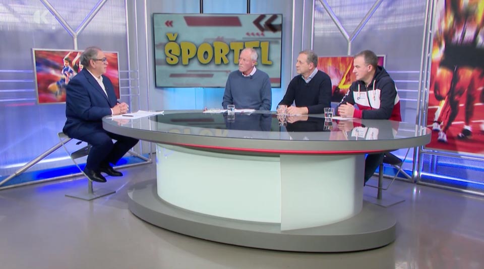 Od leve: voditelj oddaje Igor Malaln, Ennio Bogatez, Andrej Don in Matija Gregori