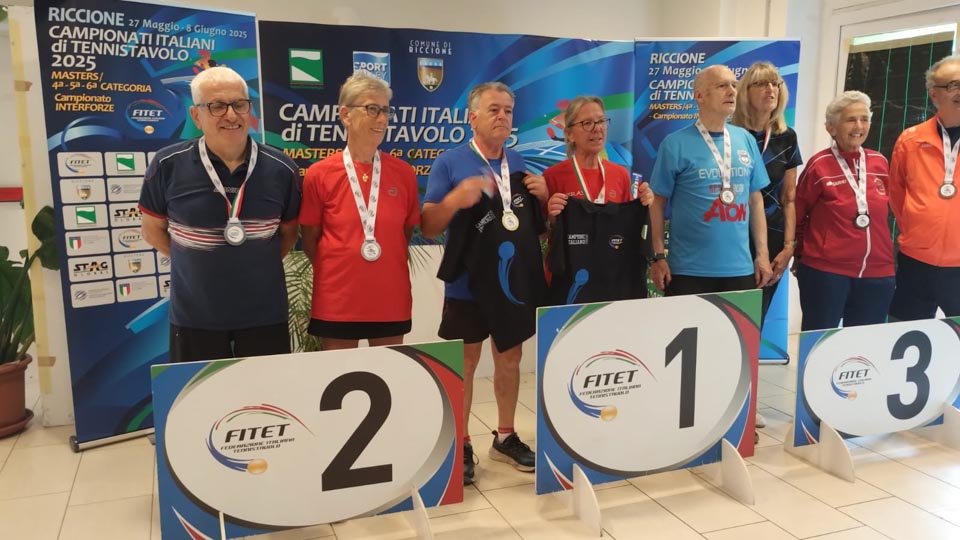 Riccione, veteransko prvenstvo: odlična bera kolajn Krasove odp